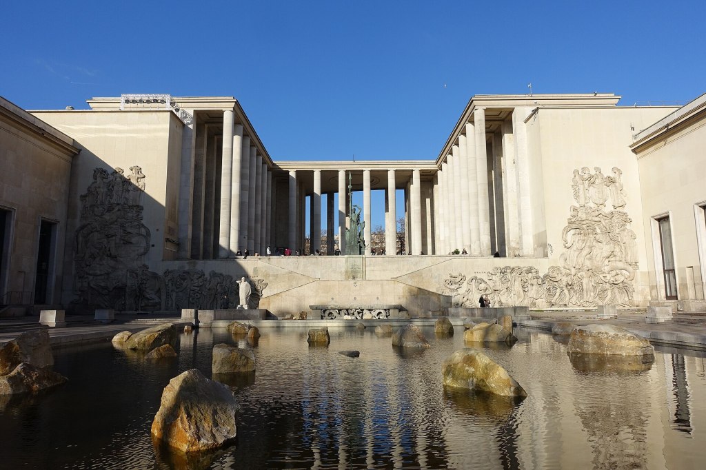The colonnaded facade of the Palais de Tokyo in Paris